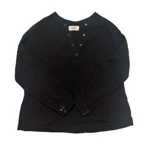XiRENA Mackenzie Cotton Blouse Top - Black Small